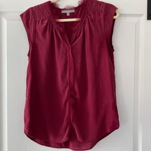 DANIEL RAINN BURGUNDY SILK TOP